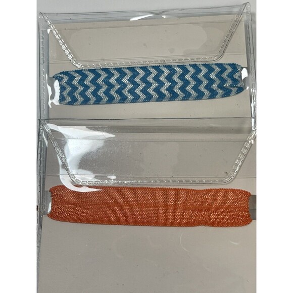 Rustic Cuff 2 Piece Set Stretch Hair Tie Or Bracelet Orange & Turk & White New - Picture 6 of 6